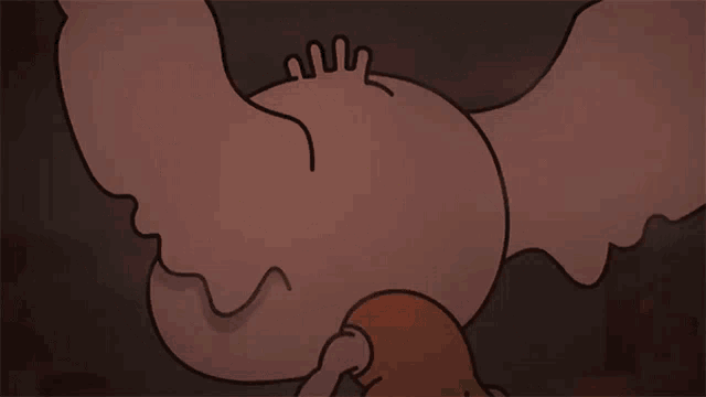 a cartoon drawing of a monster with big eyes and a red nose