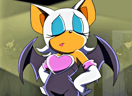 a cartoon of a bat with a heart shaped chest