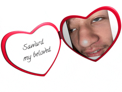 a heart shaped mirror with the words saward my beloved on it