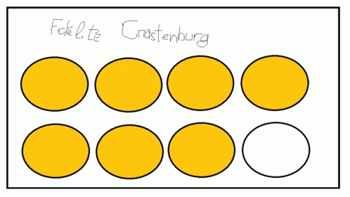 a drawing of eight yellow circles with the word graetenburg written on it