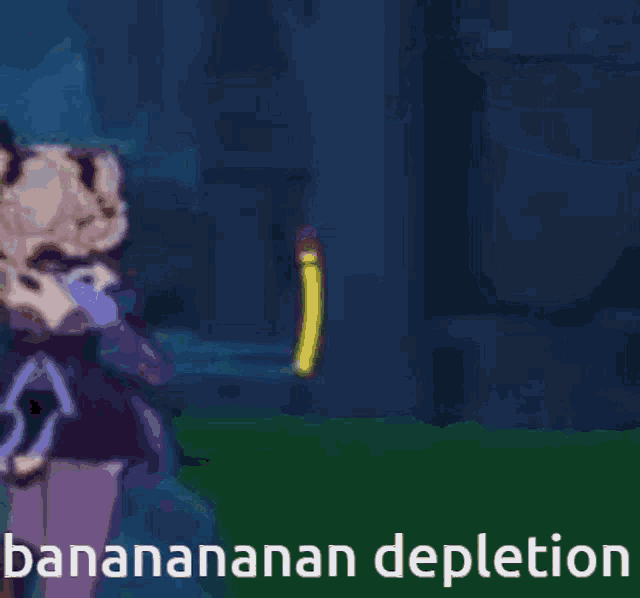 a blurry picture with the words banananananan depletion written on it