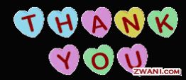 the word thank you is written in candy hearts on a black background