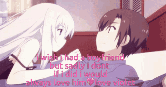 a picture of a boy and a girl with the words i wish i had a boyfriend but