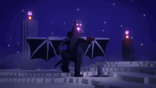 a video game character with wings and a purple head