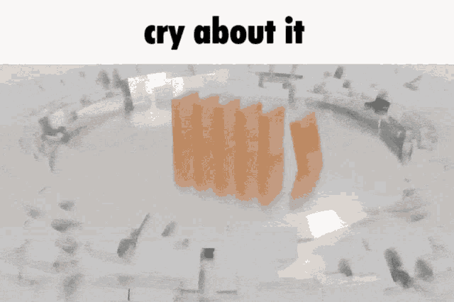 a computer generated image with the words cry about it