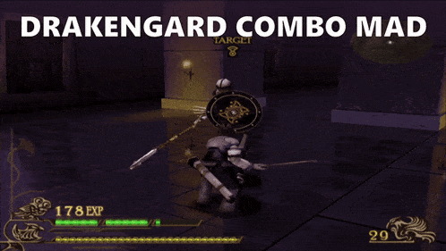 a video game with the words drakengard combo mad on the top