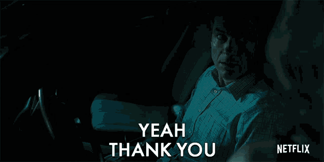 a man in a car says " yeah thank you " in a netflix ad