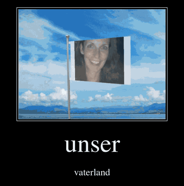 a poster with a picture of a woman and the words unser vaterland below it