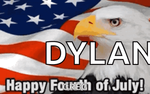 a picture of an american flag with the name dylan