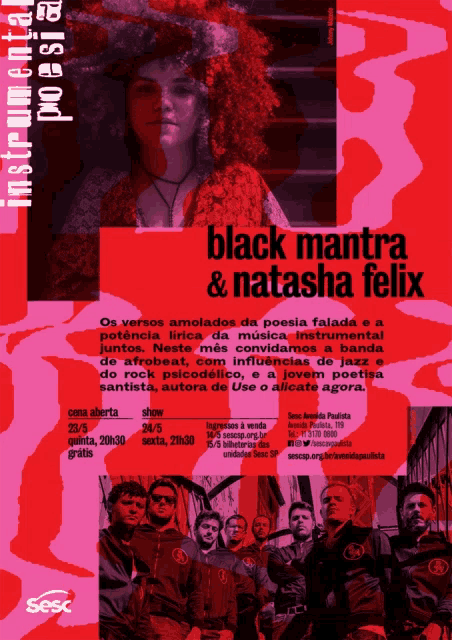 a poster for black mantra and natasha felix show