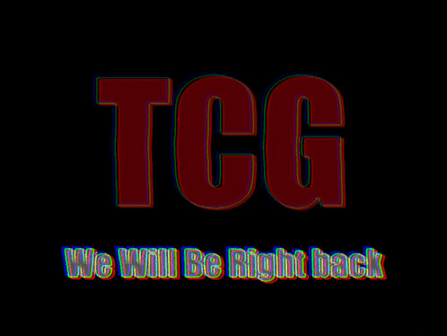 a black background with the words " we will be right back too "