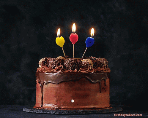 Chocolate Cake Candles GIF - Chocolate Cake Candles GIFs