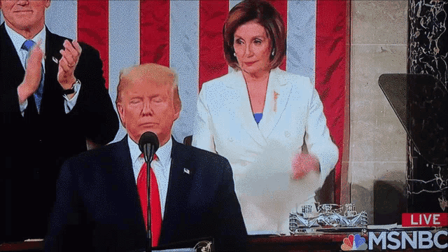 donald trump and nancy pelosi are on a live msnbc channel