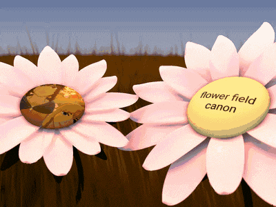 a flower with the word flower field on it