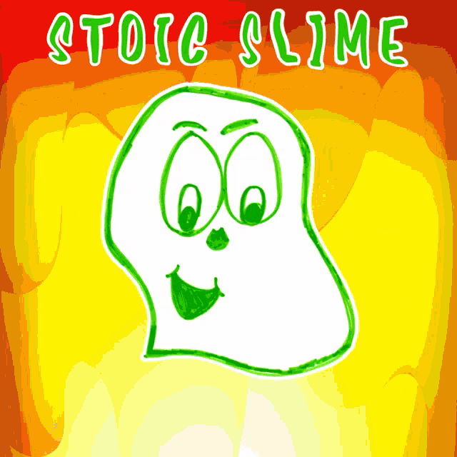 a cartoon drawing of a ghost with the words stoic slime above it