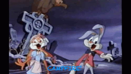 Campfire Babs Bunny GIF - Campfire Babs Bunny Buster Bunny GIFs