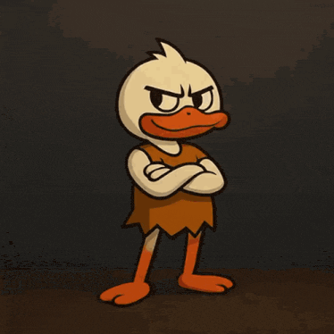 a cartoon duck is standing in front of the word sgugo