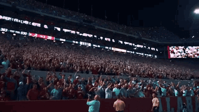 a crowd of people in a stadium with alabama written on the side