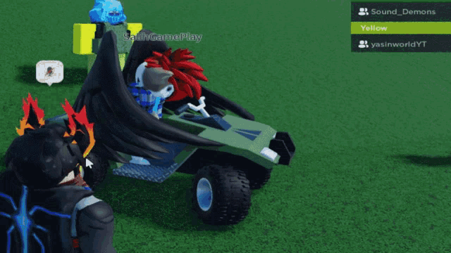 a screenshot of a video game shows a cat on a four wheeler with the name salih gameplay at the top