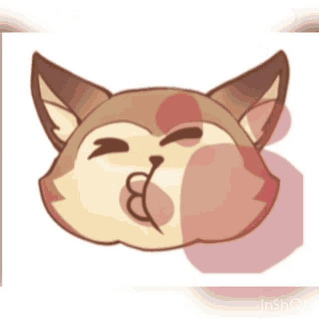 a cartoon drawing of a cat with its eyes closed and its mouth open