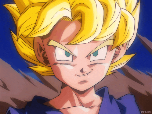 a close up of a cartoon character with the website dbz.com in the corner