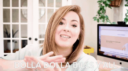 Jessica Stansberry Dolla Dolla Bills GIF - Jessica Stansberry Dolla Dolla Bills Dollar Bills GIFs