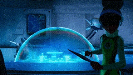 a man in a green suit is holding a knife in front of a dome
