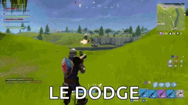 a screenshot of a video game with the words le dodge in the corner