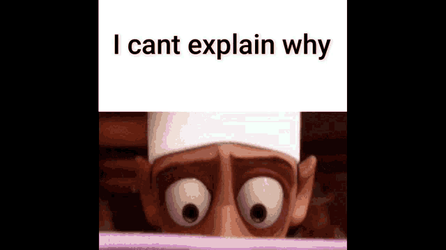 a cartoon character with big eyes and a chef 's hat is looking over a table .
