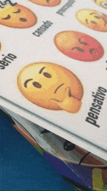 a sheet of paper with a bunch of smiley faces and the word pensativo on it