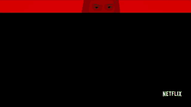 a red blue and green striped background with a netflix logo