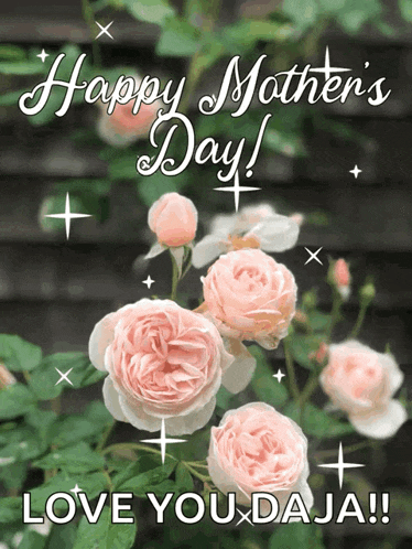a happy mother 's day greeting card with pink roses