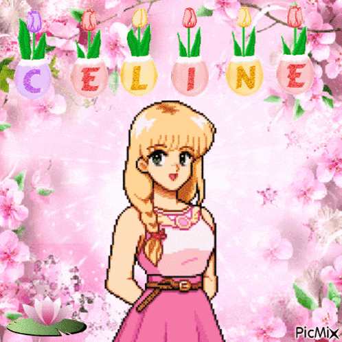 a picture of a girl with the name celine