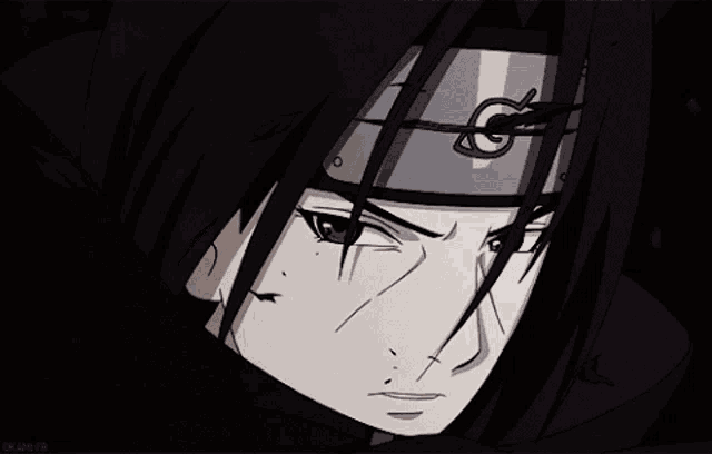 a black and white drawing of a person with a headband on