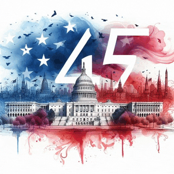 an american flag with the number 45 on it