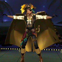 a man in a pirate costume with a sword