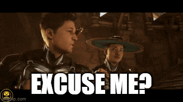 a video game scene with the words " excuse me "