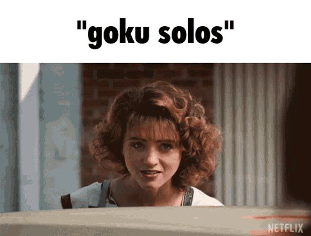 a picture of a woman with the words " goku solos " on the bottom