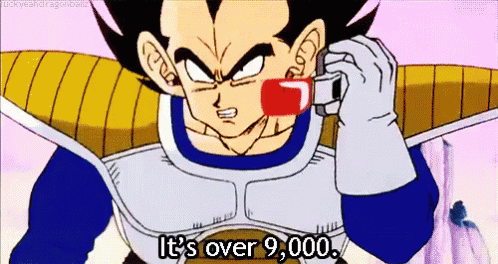 It'S Over 9000! GIF - Dragon Ball Z Dbz Vegeta GIFs