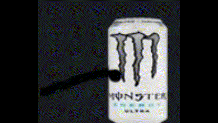 a can of monster energy drink with a black background