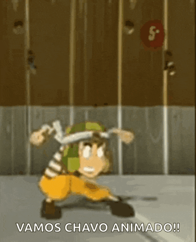 a cartoon character with the words vamos chavo animado written on the bottom