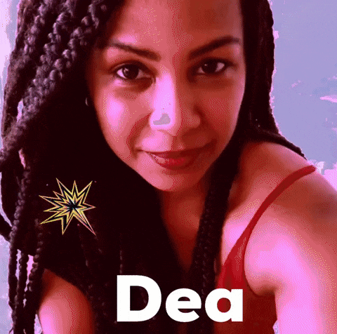 a woman with braids and the word dea on her chest
