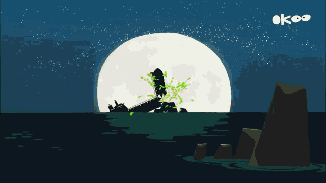 a green background with the word okoo on the bottom