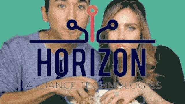 a poster for horizon alliance technologies shows a man and woman