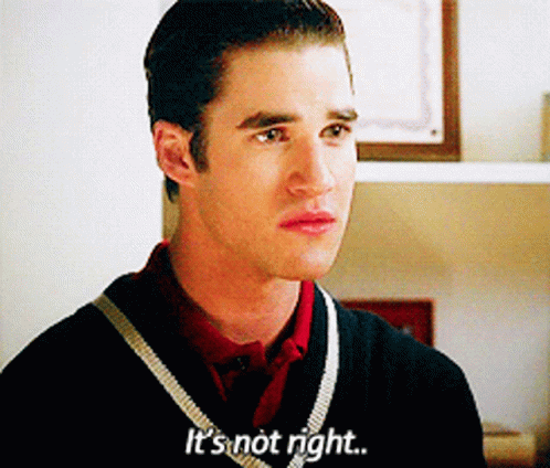 Glee Blaine Anderson GIF - Glee Blaine Anderson Its Not Right GIFs