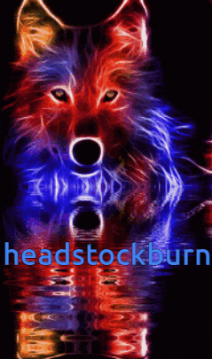 a picture of a wolf with the words headstockburn on the bottom