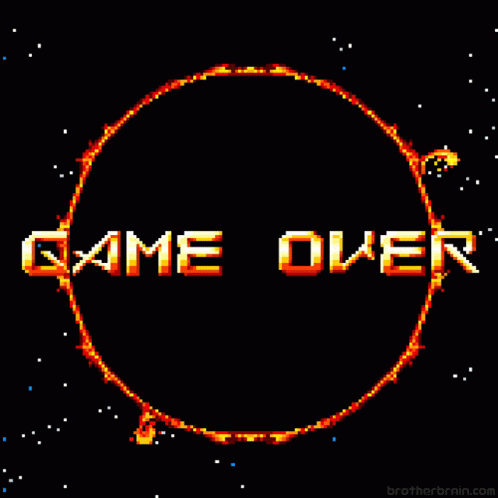 Game Over Axelay GIF - Game Over Axelay Burning Planet GIFs