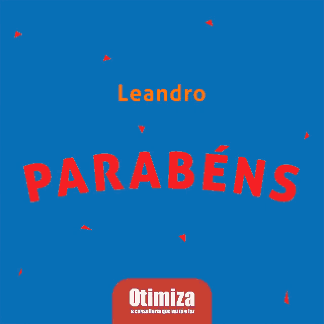 a blue background with the name leandro and the word parabéns