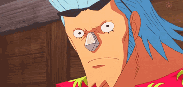 a cartoon character with a nose ring on it