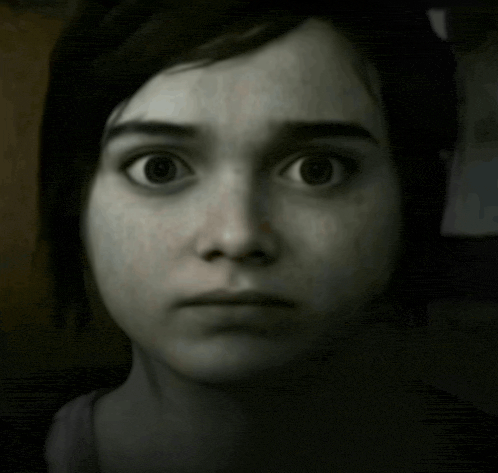 a black and white photo of a woman 's face with a serious look on her face